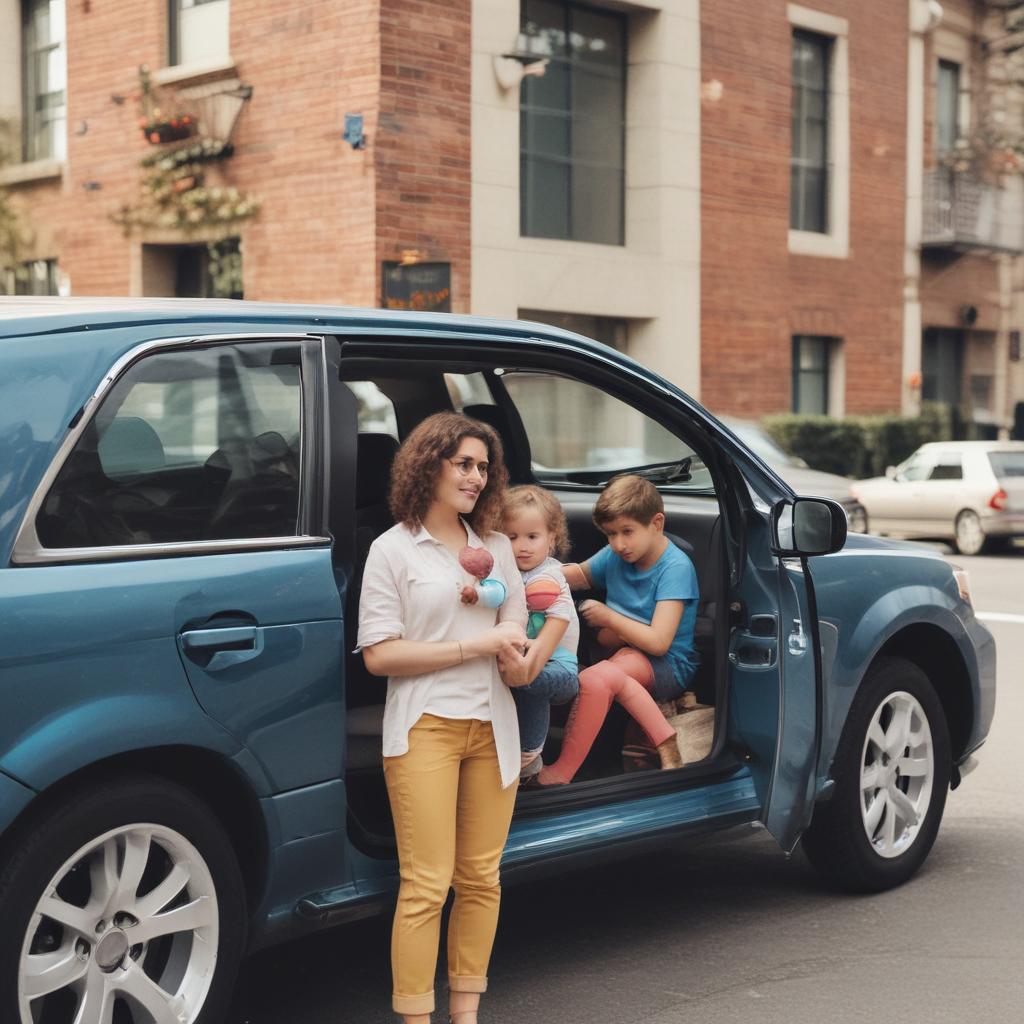 Parent waiting in car to pick up their child